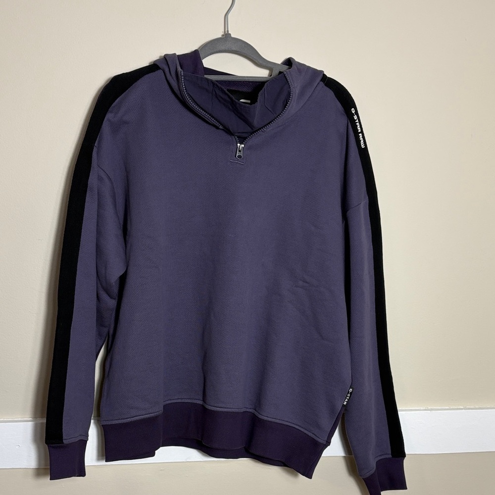 NWT G-Star Men's Hoodie in Purple and Black MEDIUM